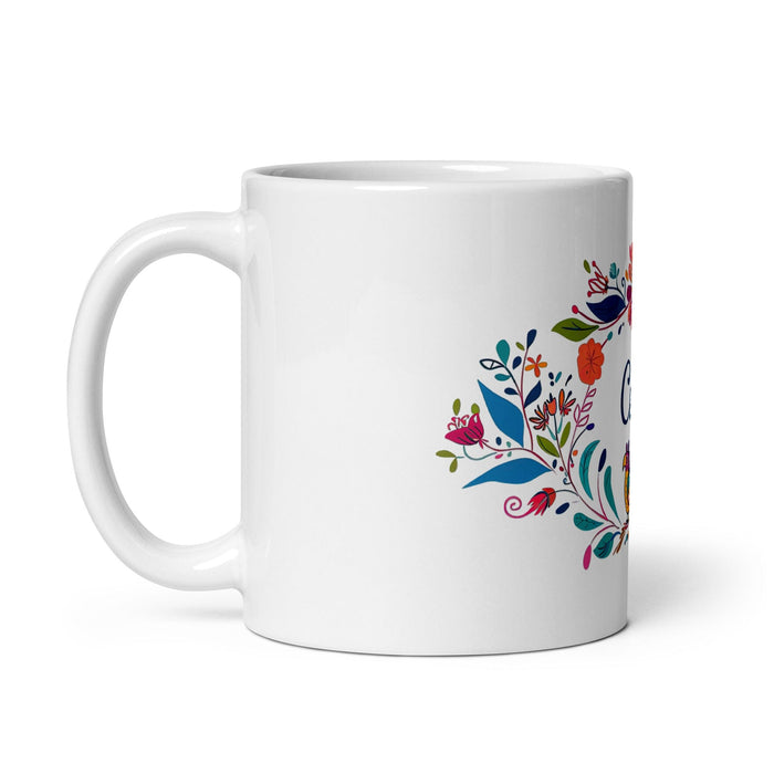 Celia Exclusive Name Art Piece Home Office Work Coffee Mug Mexican Spanish Pride Gift Cup One-Of-A-Kind Calligraphy White Glossy Mug | C2 Mexicada