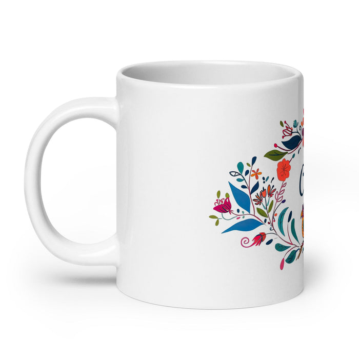 Celia Exclusive Name Art Piece Home Office Work Coffee Mug Mexican Spanish Pride Gift Cup One-Of-A-Kind Calligraphy White Glossy Mug | C2 Mexicada