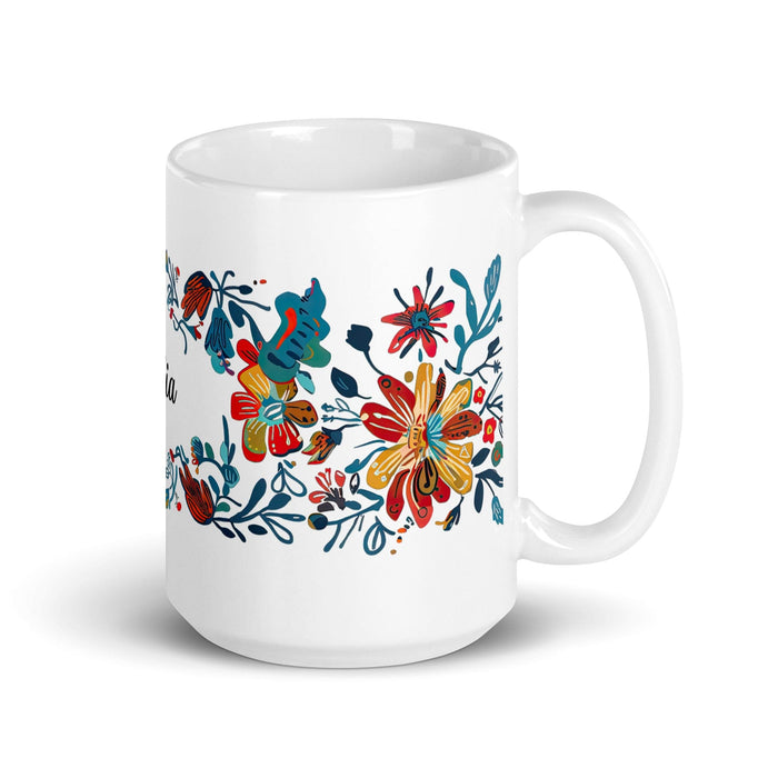 Celia Exclusive Name Art Piece Home Office Work Coffee Mug Mexican Spanish Pride Gift Cup One-Of-A-Kind Calligraphy White Glossy Mug | C25 Mexicada 15 oz