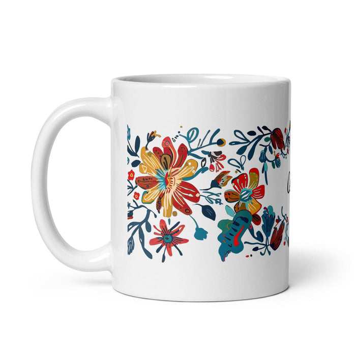 Celia Exclusive Name Art Piece Home Office Work Coffee Mug Mexican Spanish Pride Gift Cup One-Of-A-Kind Calligraphy White Glossy Mug | C25 Mexicada