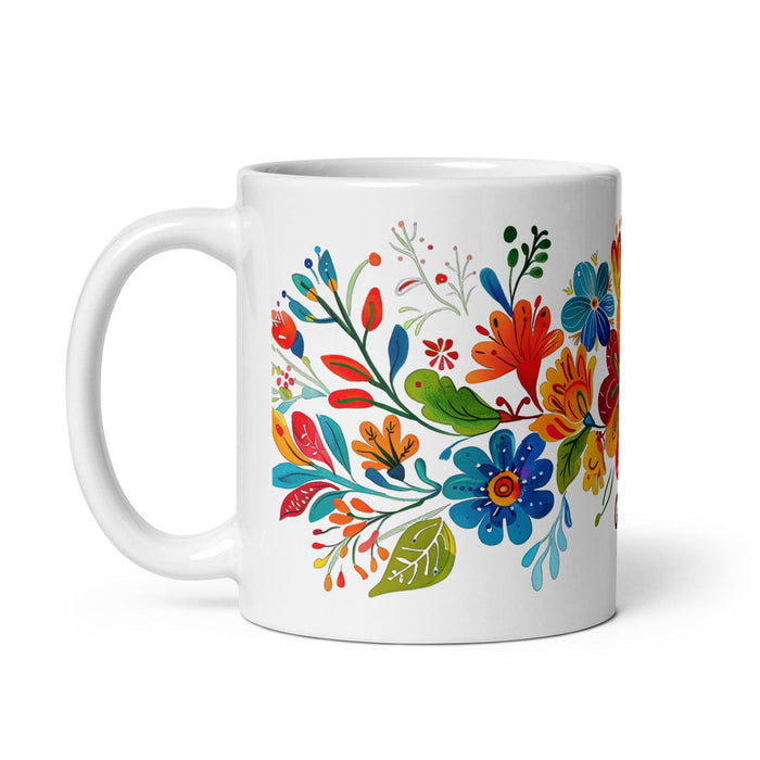 Celia Exclusive Name Art Piece Home Office Work Coffee Mug Mexican Spanish Pride Gift Cup One-Of-A-Kind Calligraphy White Glossy Mug | C4 Mexicada