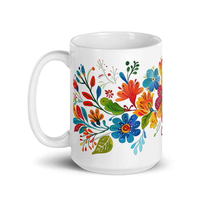 Celia Exclusive Name Art Piece Home Office Work Coffee Mug Mexican Spanish Pride Gift Cup One-Of-A-Kind Calligraphy White Glossy Mug | C4 Mexicada