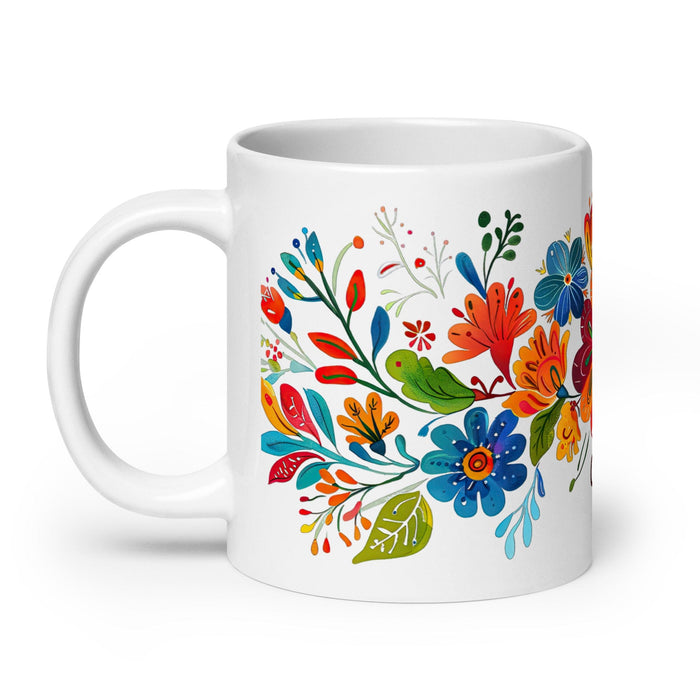 Celia Exclusive Name Art Piece Home Office Work Coffee Mug Mexican Spanish Pride Gift Cup One-Of-A-Kind Calligraphy White Glossy Mug | C4 Mexicada