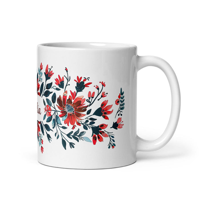 Celia Exclusive Name Art Piece Home Office Work Coffee Mug Mexican Spanish Pride Gift Cup One-Of-A-Kind Calligraphy White Glossy Mug | C5 Mexicada 11 oz