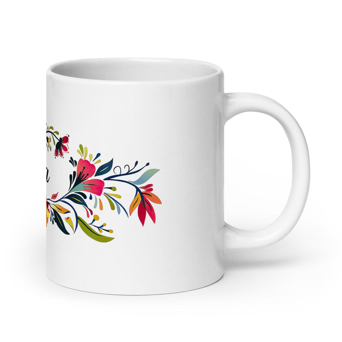 Celia Exclusive Name Art Piece Home Office Work Coffee Mug Mexican Spanish Pride Gift Cup One-Of-A-Kind Calligraphy White Glossy Mug | C7 Mexicada 20 oz