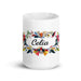 Celia Exclusive Name Art Piece Home Office Work Coffee Mug Mexican Spanish Pride Gift Cup One-Of-A-Kind Calligraphy White Glossy Mug | C7 Mexicada