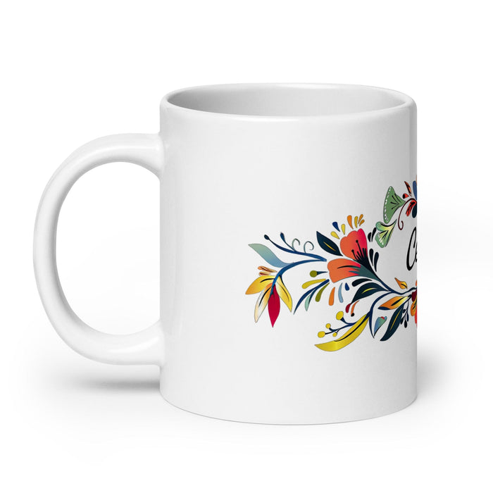 Celia Exclusive Name Art Piece Home Office Work Coffee Mug Mexican Spanish Pride Gift Cup One-Of-A-Kind Calligraphy White Glossy Mug | C7 Mexicada