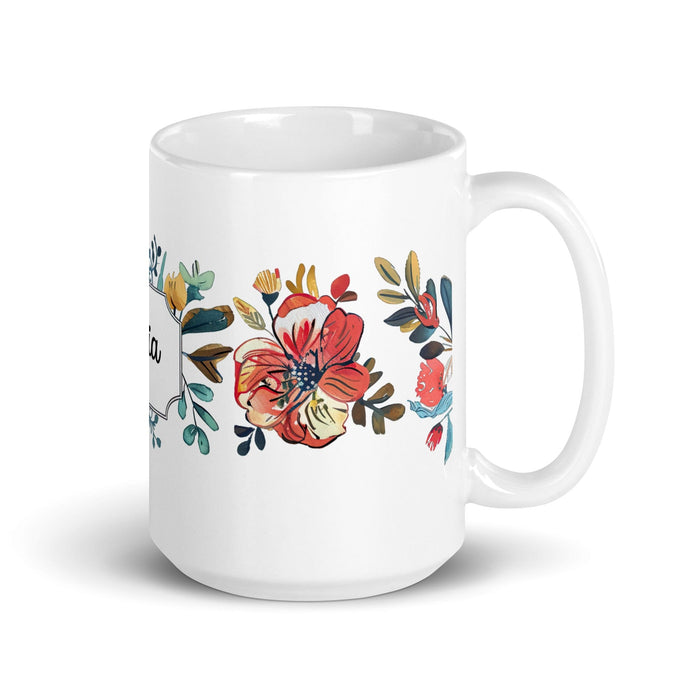 Celia Exclusive Name Art Piece Home Office Work Coffee Mug Mexican Spanish Pride Gift Cup One-Of-A-Kind Calligraphy White Glossy Mug | C8 Mexicada 15 oz