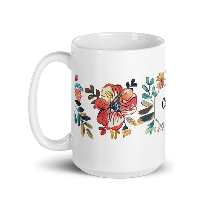 Celia Exclusive Name Art Piece Home Office Work Coffee Mug Mexican Spanish Pride Gift Cup One-Of-A-Kind Calligraphy White Glossy Mug | C8 Mexicada