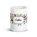 Celia Exclusive Name Art Piece Home Office Work Coffee Mug Mexican Spanish Pride Gift Cup One-Of-A-Kind Calligraphy White Glossy Mug | C8 Mexicada