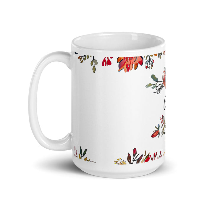 Celia Exclusive Name Art Piece Home Office Work Coffee Mug Mexican Spanish Pride Gift Cup One-Of-A-Kind Calligraphy White Glossy Mug | C9 Mexicada