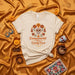 Cempasúchil Over Candy Corn Day of the Dead Shirt, Sugar Skull Marigold T-Shirt, Día de Muertos Ofrenda Flowers Tee, Unisex Fall Holiday Top Mexicada