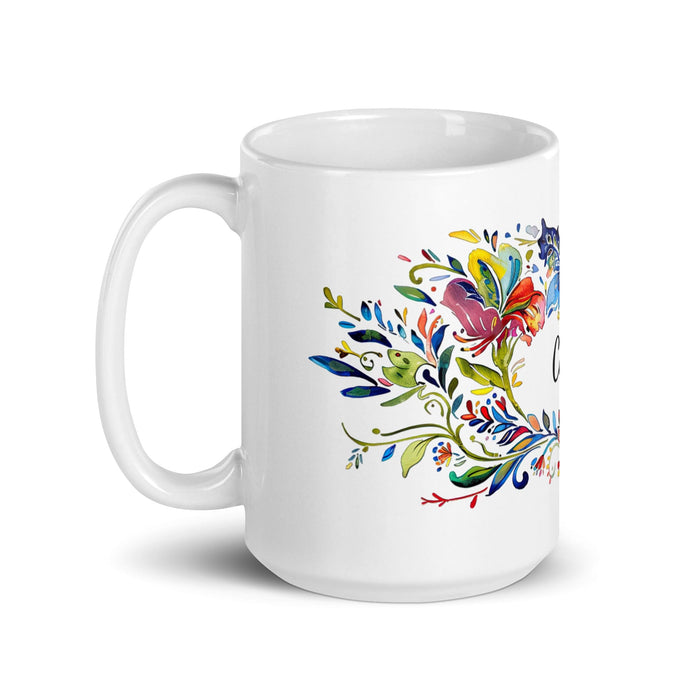 César Exclusive Name Art Piece Home Office Work Coffee Mug Mexican Spanish Pride Gift Cup One-Of-A-Kind Calligraphy White Glossy Mug | C17 Mexicada