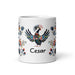 César Exclusive Name Art Piece Home Office Work Coffee Mug Mexican Spanish Pride Gift Cup One-Of-A-Kind Calligraphy White Glossy Mug | C18 Mexicada