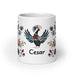 César Exclusive Name Art Piece Home Office Work Coffee Mug Mexican Spanish Pride Gift Cup One-Of-A-Kind Calligraphy White Glossy Mug | C18 Mexicada