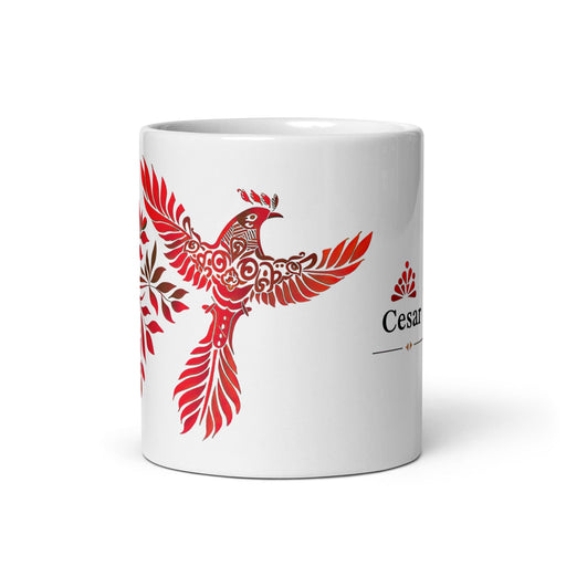 César Exclusive Name Art Piece Home Office Work Coffee Mug Mexican Spanish Pride Gift Cup One-Of-A-Kind Calligraphy White Glossy Mug | C20 Mexicada