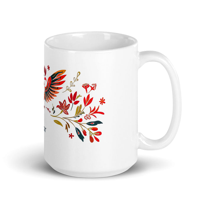 César Exclusive Name Art Piece Home Office Work Coffee Mug Mexican Spanish Pride Gift Cup One-Of-A-Kind Calligraphy White Glossy Mug | C21 Mexicada 15 oz