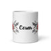 César Exclusive Name Art Piece Home Office Work Coffee Mug Mexican Spanish Pride Gift Cup One-Of-A-Kind Calligraphy White Glossy Mug | C24 Mexicada