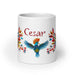 César Exclusive Name Art Piece Home Office Work Coffee Mug Mexican Spanish Pride Gift Cup One-Of-A-Kind Calligraphy White Glossy Mug | C25 Mexicada