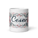 César Exclusive Name Art Piece Home Office Work Coffee Mug Mexican Spanish Pride Gift Cup One-Of-A-Kind Calligraphy White Glossy Mug | C3 Mexicada