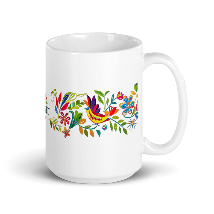 César Exclusive Name Art Piece Home Office Work Coffee Mug Mexican Spanish Pride Gift Cup One-Of-A-Kind Calligraphy White Glossy Mug | C8 Mexicada 15 oz