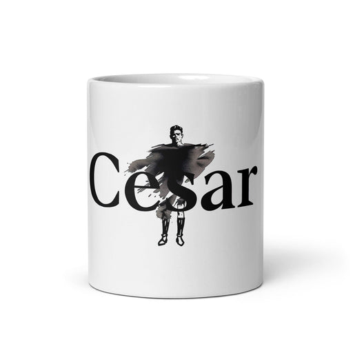 César Exclusive Name Art Piece Home Office Work Coffee Mug Mexican Spanish Pride Gift Cup One-Of-A-Kind Calligraphy White Glossy Mug | C9 Mexicada