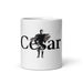 César Exclusive Name Art Piece Home Office Work Coffee Mug Mexican Spanish Pride Gift Cup One-Of-A-Kind Calligraphy White Glossy Mug | C9 Mexicada