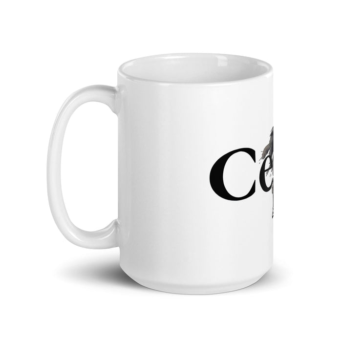 César Exclusive Name Art Piece Home Office Work Coffee Mug Mexican Spanish Pride Gift Cup One-Of-A-Kind Calligraphy White Glossy Mug | C9 Mexicada