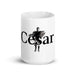 César Exclusive Name Art Piece Home Office Work Coffee Mug Mexican Spanish Pride Gift Cup One-Of-A-Kind Calligraphy White Glossy Mug | C9 Mexicada