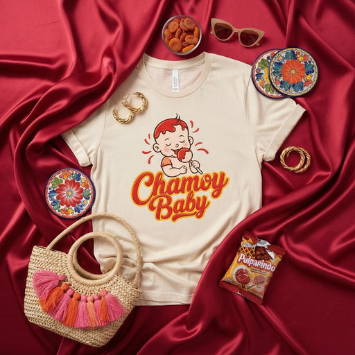 Chamoy Baby Shirt, Mexican Candy Lover T-Shirt, Pulparindo and Chamoy Sauce Snack Tee, Unisex Foodie Gift, Spicy Sweet Latinx Heritage Apparel Mexicada