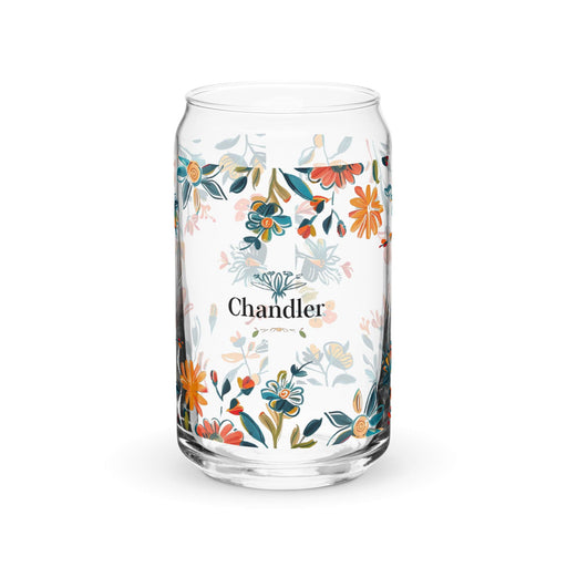 Chandler Exclusive Name Art Piece Can-Shaped Glass Home Office Work Mexican Spanish Pride Gift Cup One-Of-A-Kind Calligraphy Glass | C11 Mexicada 16 oz (No Lid No Straw)