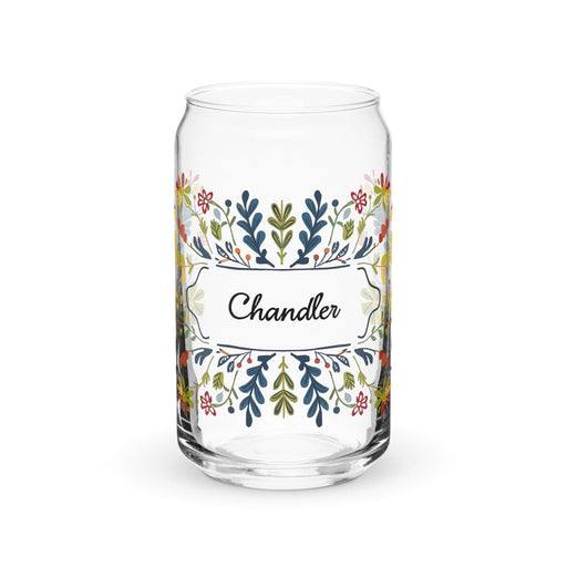 Chandler Exclusive Name Art Piece Can-Shaped Glass Home Office Work Mexican Spanish Pride Gift Cup One-Of-A-Kind Calligraphy Glass | C12 Mexicada 16 oz