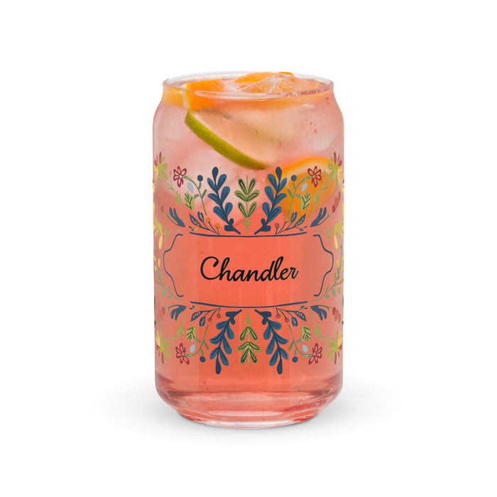 Chandler Exclusive Name Art Piece Can-Shaped Glass Home Office Work Mexican Spanish Pride Gift Cup One-Of-A-Kind Calligraphy Glass | C12 Mexicada