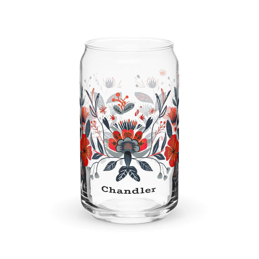 Chandler Exclusive Name Art Piece Can-Shaped Glass Home Office Work Mexican Spanish Pride Gift Cup One-Of-A-Kind Calligraphy Glass | C13 Mexicada 16 oz