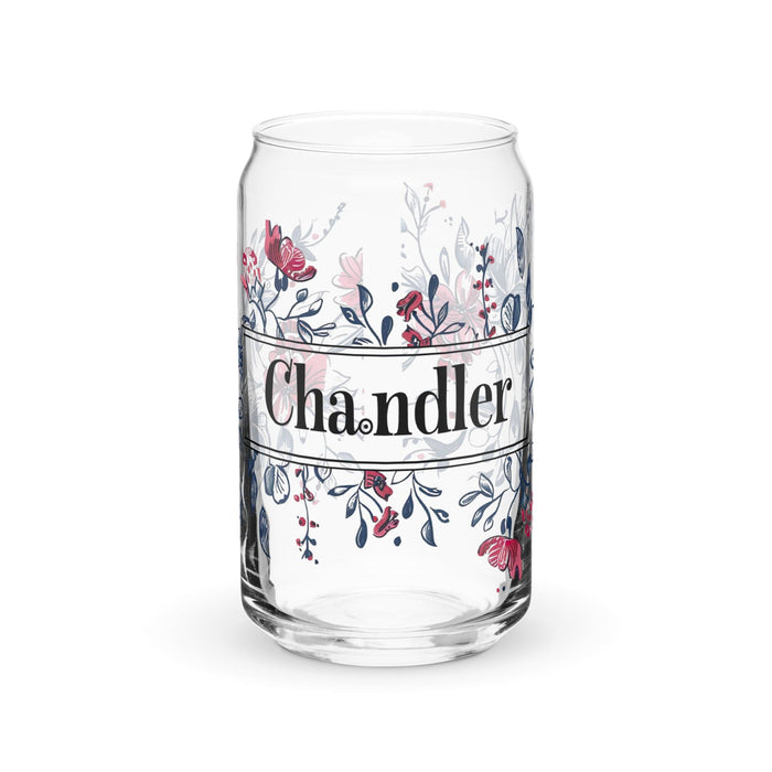 Chandler Exclusive Name Art Piece Can-Shaped Glass Home Office Work Mexican Spanish Pride Gift Cup One-Of-A-Kind Calligraphy Glass | C19 Mexicada 16 oz