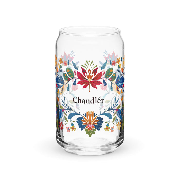 Chandler Exclusive Name Art Piece Can-Shaped Glass Home Office Work Mexican Spanish Pride Gift Cup One-Of-A-Kind Calligraphy Glass | C21 Mexicada 16 oz