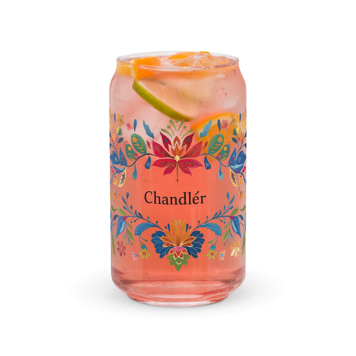 Chandler Exclusive Name Art Piece Can-Shaped Glass Home Office Work Mexican Spanish Pride Gift Cup One-Of-A-Kind Calligraphy Glass | C21 Mexicada