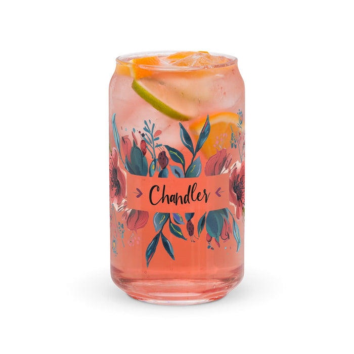 Chandler Exclusive Name Art Piece Can-Shaped Glass Home Office Work Mexican Spanish Pride Gift Cup One-Of-A-Kind Calligraphy Glass | C22 Mexicada