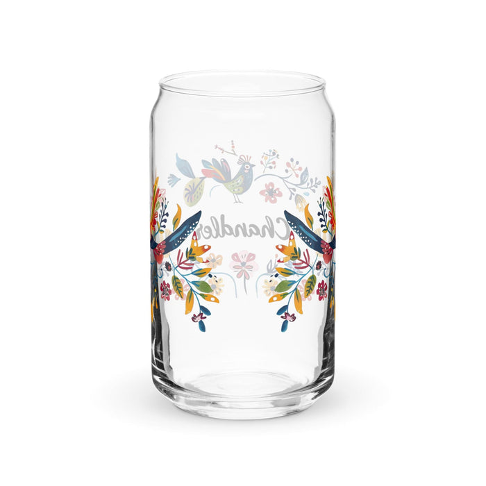 Chandler Exclusive Name Art Piece Can-Shaped Glass Home Office Work Mexican Spanish Pride Gift Cup One-Of-A-Kind Calligraphy Glass | C23 Mexicada