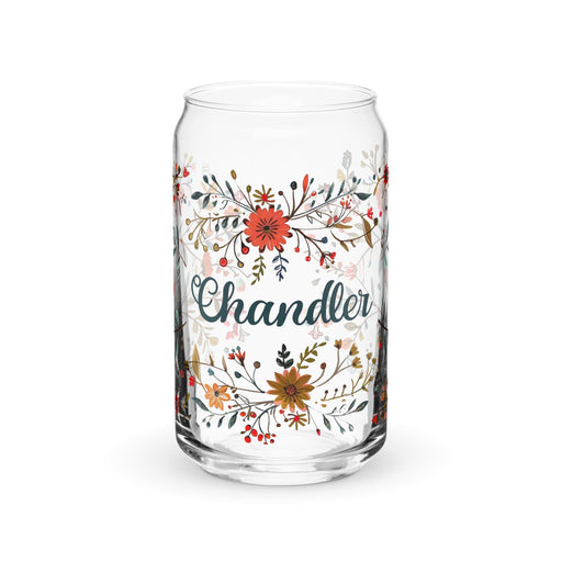 Chandler Exclusive Name Art Piece Can-Shaped Glass Home Office Work Mexican Spanish Pride Gift Cup One-Of-A-Kind Calligraphy Glass | C24 Mexicada 16 oz