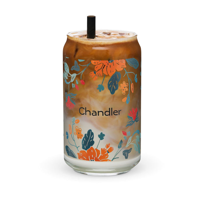 Chandler Exclusive Name Art Piece Can-Shaped Glass Home Office Work Mexican Spanish Pride Gift Cup One-Of-A-Kind Calligraphy Glass | C25 Mexicada