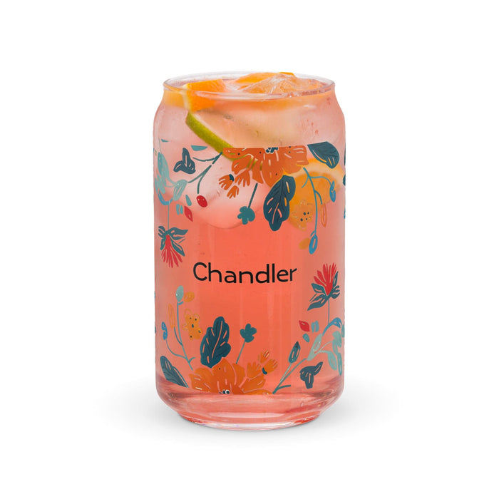 Chandler Exclusive Name Art Piece Can-Shaped Glass Home Office Work Mexican Spanish Pride Gift Cup One-Of-A-Kind Calligraphy Glass | C25 Mexicada