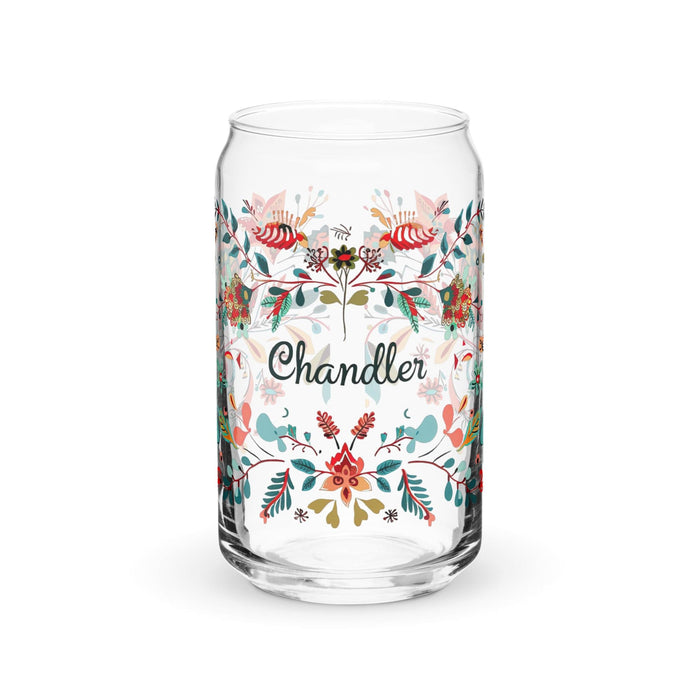 Chandler Exclusive Name Art Piece Can-Shaped Glass Home Office Work Mexican Spanish Pride Gift Cup One-Of-A-Kind Calligraphy Glass | C26 Mexicada 16 oz