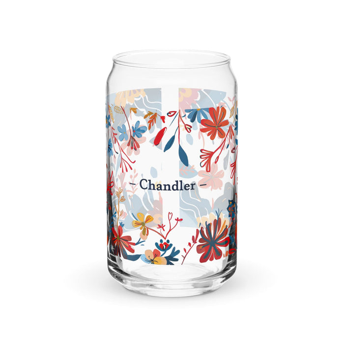 Chandler Exclusive Name Art Piece Can-Shaped Glass Home Office Work Mexican Spanish Pride Gift Cup One-Of-A-Kind Calligraphy Glass | C27 Mexicada 16 oz