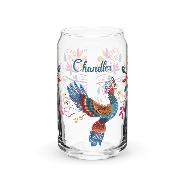 Chandler Exclusive Name Art Piece Can-Shaped Glass Home Office Work Mexican Spanish Pride Gift Cup One-Of-A-Kind Calligraphy Glass | C28 Mexicada 16 oz