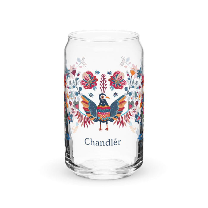 Chandler Exclusive Name Art Piece Can-Shaped Glass Home Office Work Mexican Spanish Pride Gift Cup One-Of-A-Kind Calligraphy Glass | C29 Mexicada 16 oz