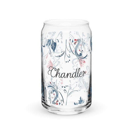 Chandler Exclusive Name Art Piece Can-Shaped Glass Home Office Work Mexican Spanish Pride Gift Cup One-Of-A-Kind Calligraphy Glass | C3 Mexicada 16 oz