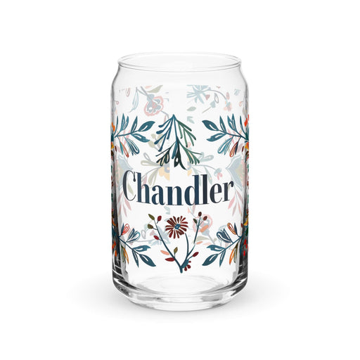 Chandler Exclusive Name Art Piece Can-Shaped Glass Home Office Work Mexican Spanish Pride Gift Cup One-Of-A-Kind Calligraphy Glass | C5 Mexicada 16 oz