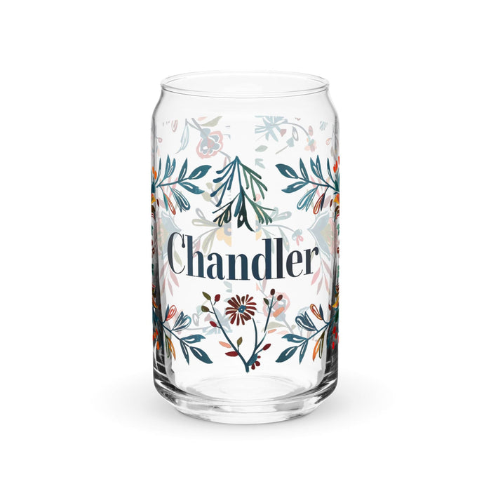 Chandler Exclusive Name Art Piece Can-Shaped Glass Home Office Work Mexican Spanish Pride Gift Cup One-Of-A-Kind Calligraphy Glass | C5 Mexicada 16 oz