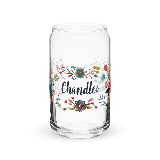 Chandler Exclusive Name Art Piece Can-Shaped Glass Home Office Work Mexican Spanish Pride Gift Cup One-Of-A-Kind Calligraphy Glass | C8 Mexicada 16 oz (No Lid No Straw)